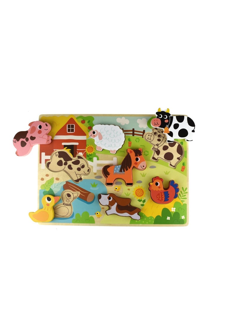 Tooky Toy – Wooden Chunky Farm Animasl Puzzle - Image 2